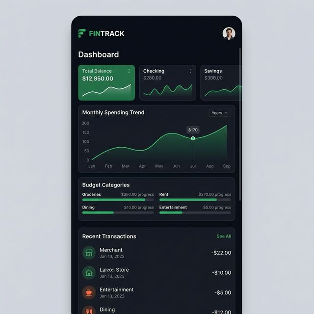 Money Demo App dashboard interface